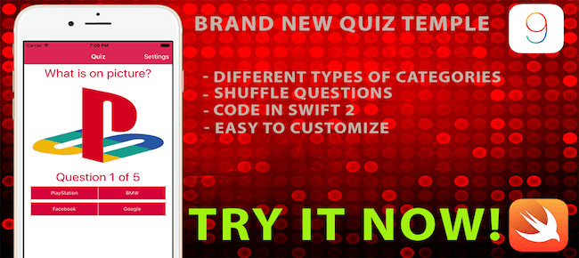 Quiz Image App Template (Swift 2) – Sell My App