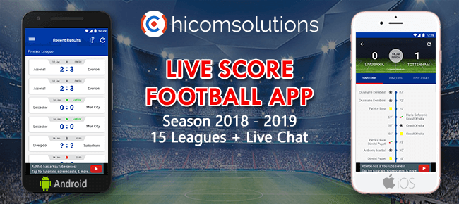 Live Score Football App Season 2018 2019 for iOS Sell My App