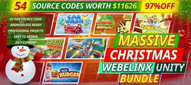 Massive Webelinx Christmas Unity Bundle: 54 Premium Quality Games